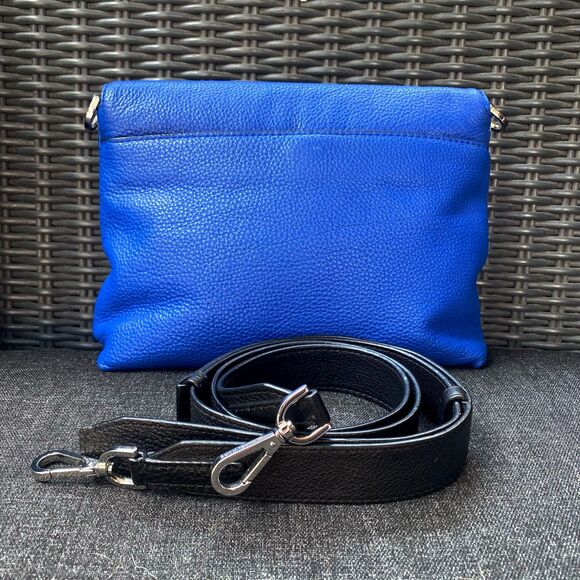 MK Ezra Medium Messenger Crossbody Bag in Electric Blue + Black - Picture 11 of 13